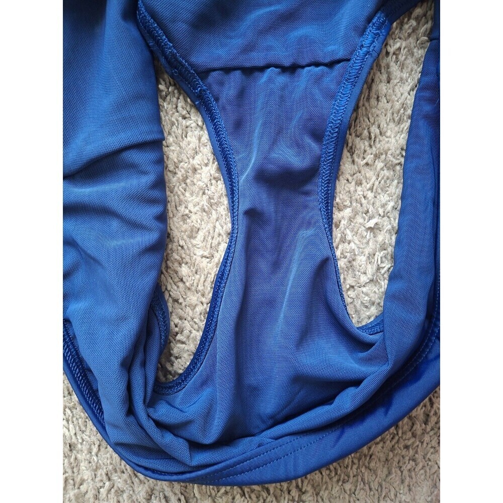 Lands End 2 Piece Swimsuit Sz 1X Blue  White Polka Dot Tankini High Waist Bottom - Picture 9 of 9